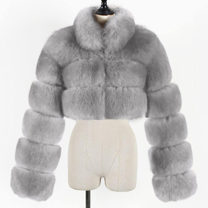 TRIGLICOLEUM Kunstpelz Mantel Damen Dickes Warme Winterjacke Kurz Kunstpelz Jacke Langärmlig Plüschj