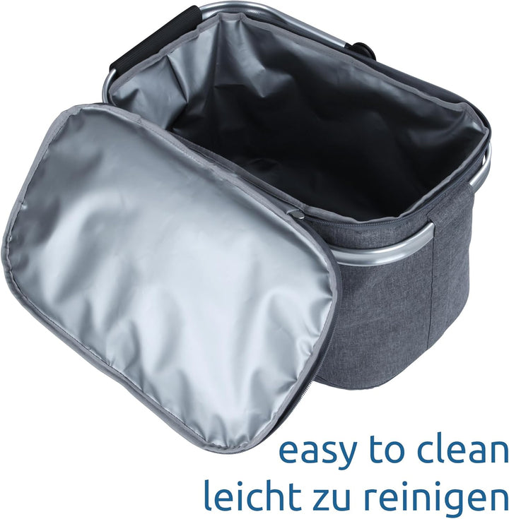 your GEAR Kühlkorb Scivu - isolierter Einkaufskorb - 29 Liter Picknickkorb - Kühltasche mit Tragegri