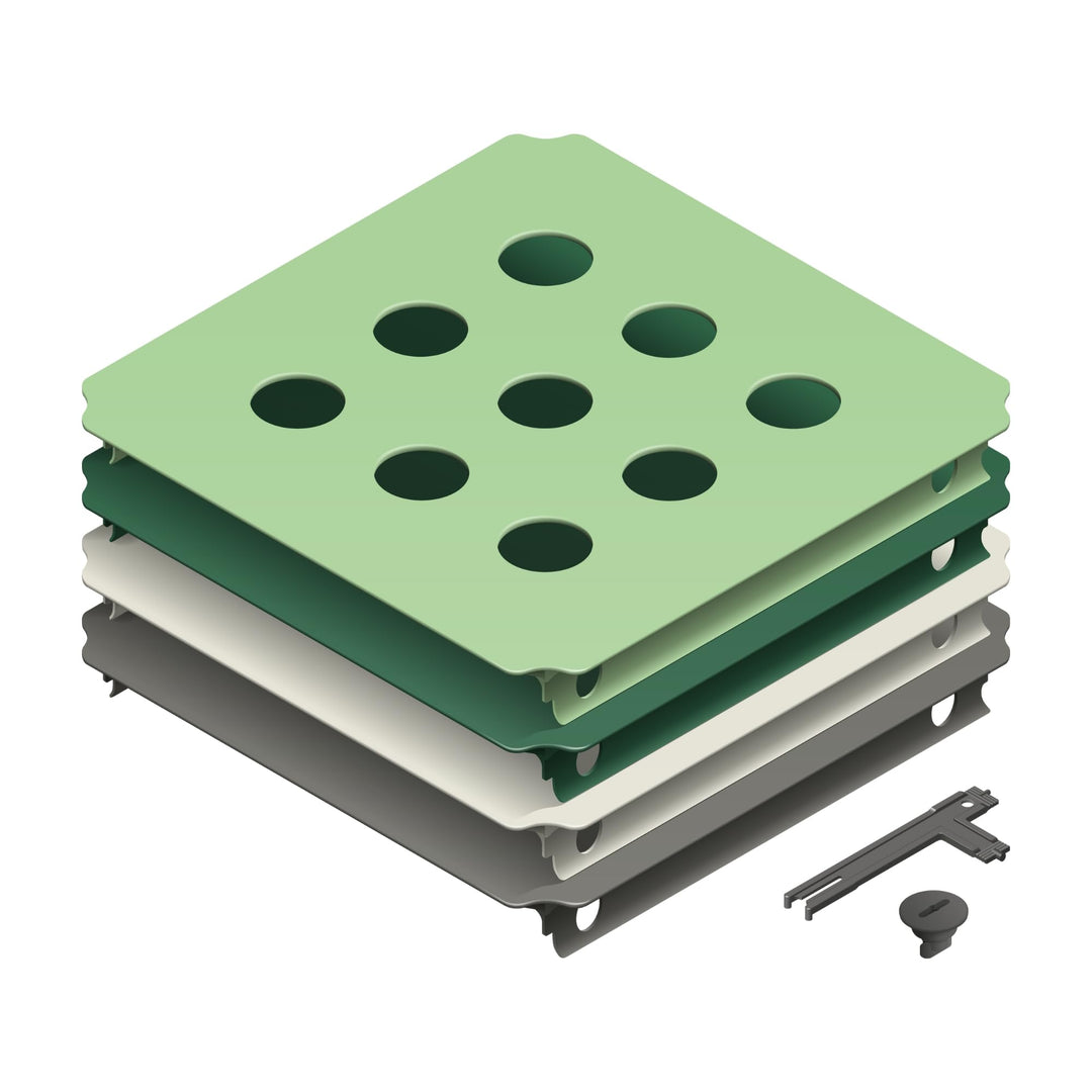 Quadro Lochplattenset L Home – 6 gelochte Sichtplatten 40 x 40 cm für Seitenwände, ab 6 Monaten je n