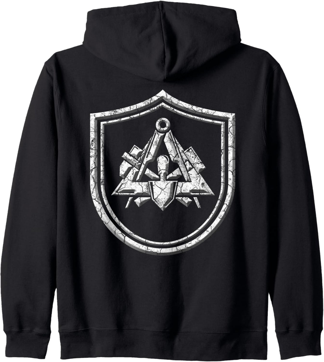 Maurer traditionelles Zunftzeichen Wappen im Stein-look Kapuzenjacke
