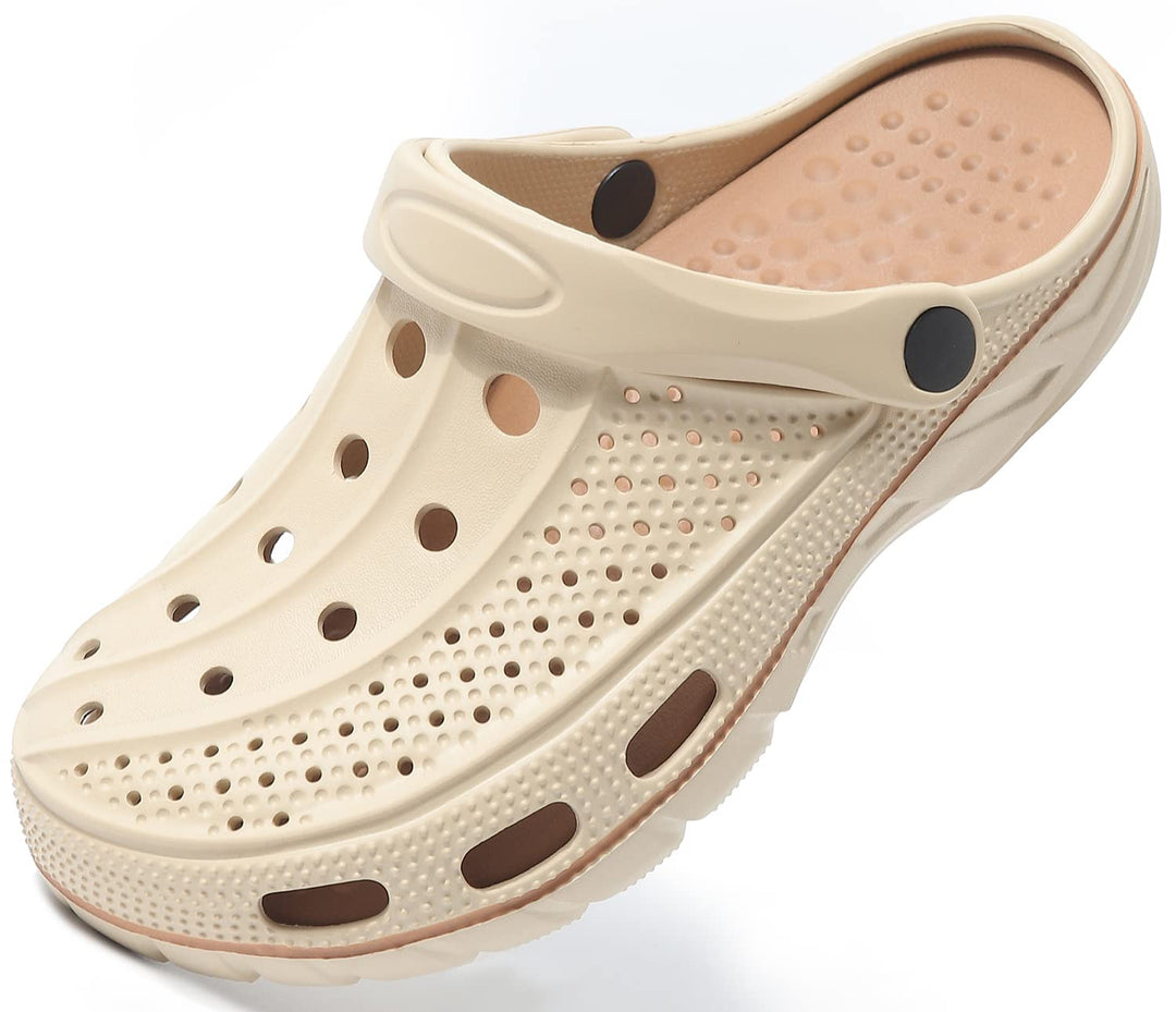 Unisex Clogs Pantoletten Sommer Hausschuhe Strand Sandalen Gartenschuhe mit Fussbett aus Weichem 38/