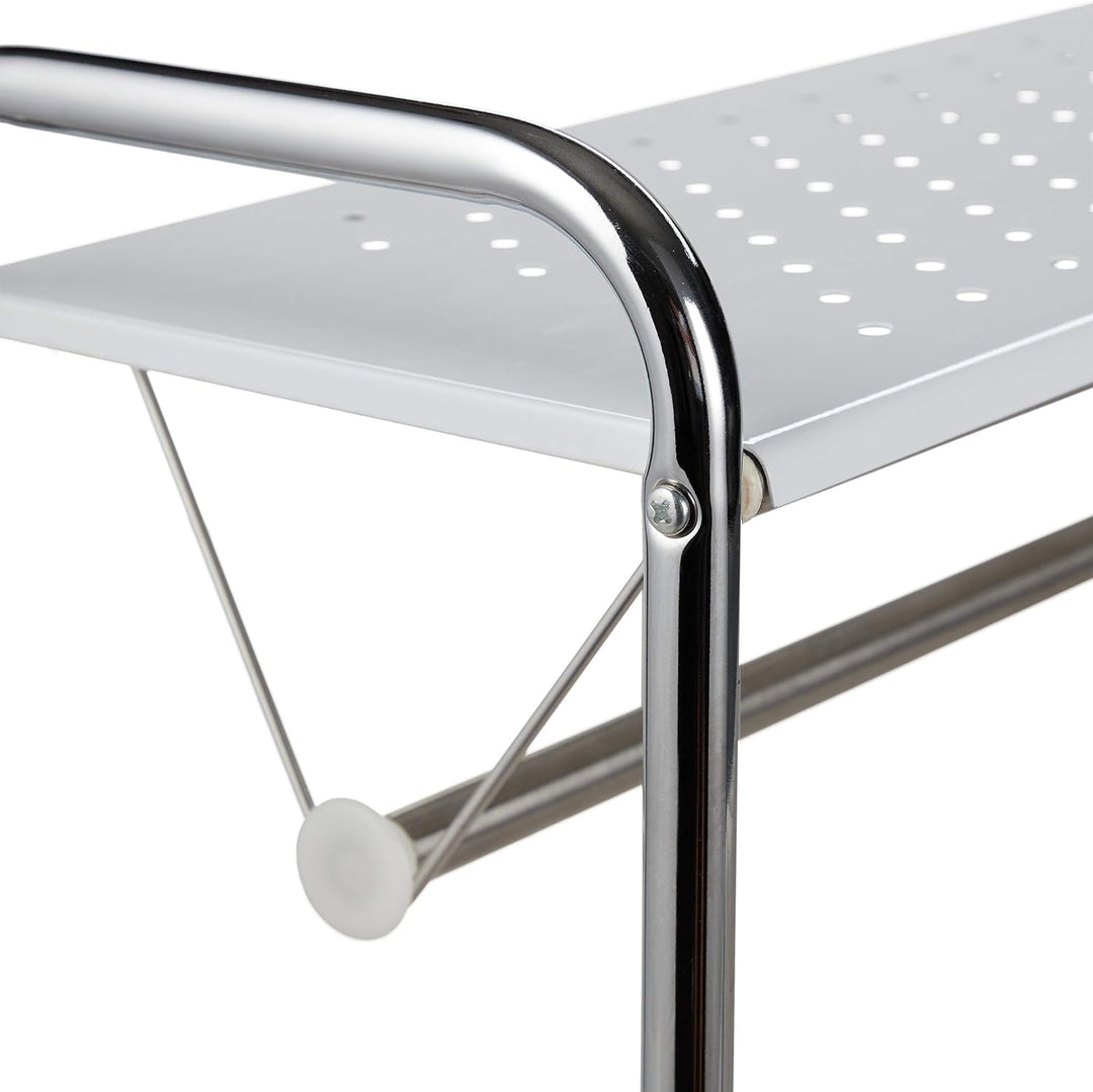 Relaxdays Spülbeckenregal mit Küchenrollenhalter, Küchenregal mit Korb, Metall, H x B x T: 32 x 94 x