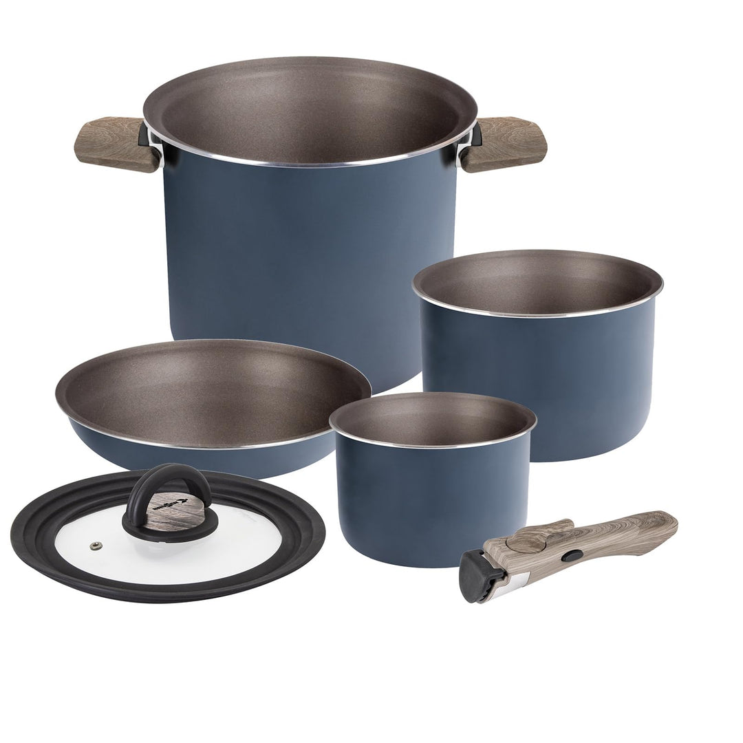 BRUNNER Camping HOHES Kochgeschirr-Set Alu (Töpfe und Pfannen) - ø 18, 20, 22 cm TORRALTA Vakublock