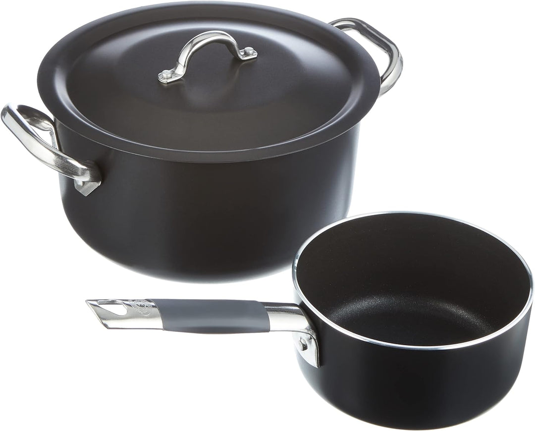 Pentole Agnelli ALSASETALBLACK4 All Black Set für 4 Personen, 3 mm, 5 Stück, 4 Persone