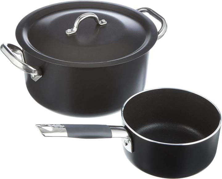 Pentole Agnelli ALSASETALBLACK4 All Black Set für 4 Personen, 3 mm, 5 Stück, 4 Persone