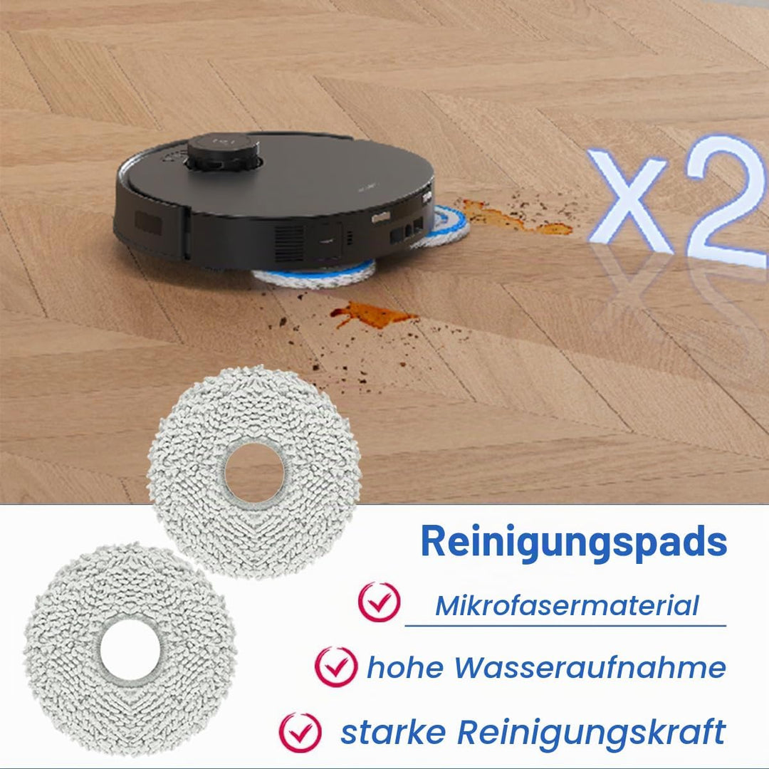 Ersatzteile Set für ECOVACS DEEBOT T30S / T30S PRO, Zubehör mit 1 Hauptbürste, 4 Staubbeutel, 6 Wisc