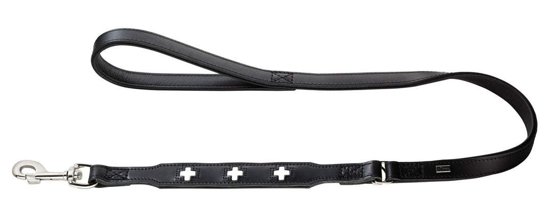 HUNTER Swiss Führleine für Hunde, mit Handschlaufe, schweizer Kreuz, Leder, hochwertig, 1,8/100 cm,