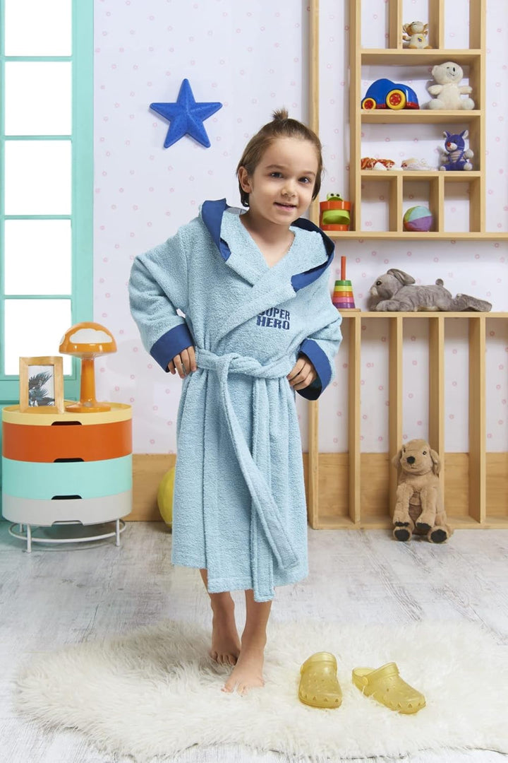 ELY PARKER Bademantel Kinder Frottee, Jungs, Jungen, Mädchen, Handtuch aus Türkische Baumwolle, mit