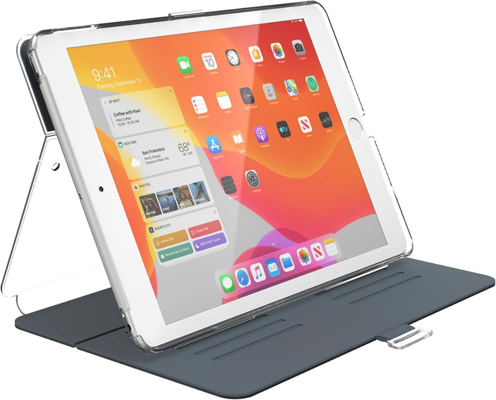 SPECK Schutzhülle/-Cover 'Balance Folio' mit Standfunktion für Apple iPad (2019), Grau/Klar, Grau/Kl