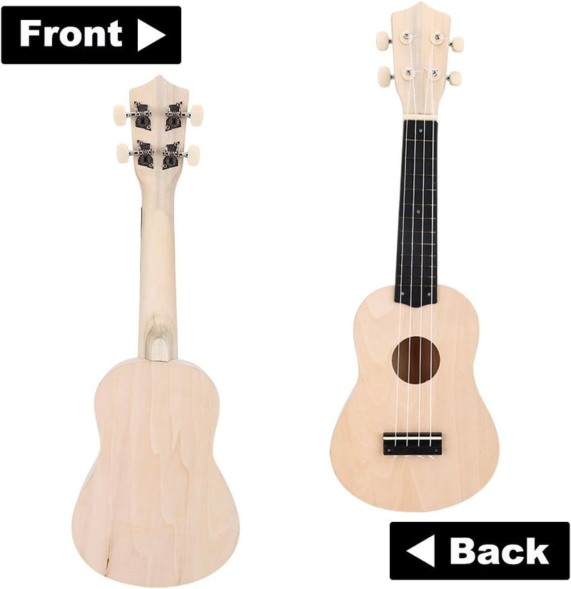 21 Zoll Ukulele DIY Kit, Holz Körper Hals Steg Griffbrett Ihre 4 String Ukulele DIY Basteln für Lern