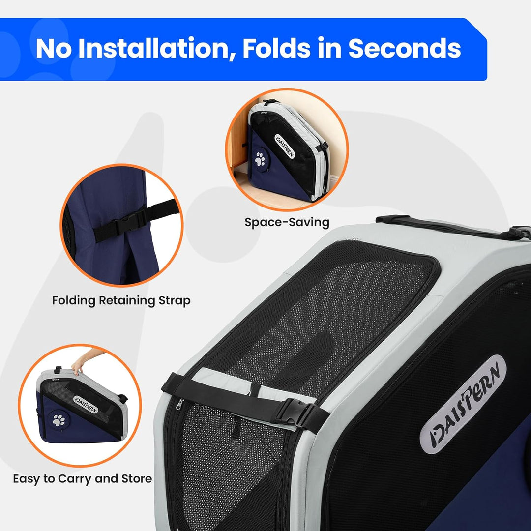 Faltbare Hunde Transportbox für Auto & Reisen, Tragbare Softbox für kleine & mittelgrosse Hunde, 1-M