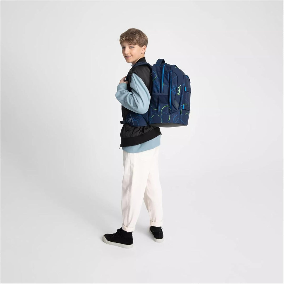 satch pack Schulrucksack Schulrucksack ab 5. Klasse ergonomisch 30L Stauraum standfest Organisations