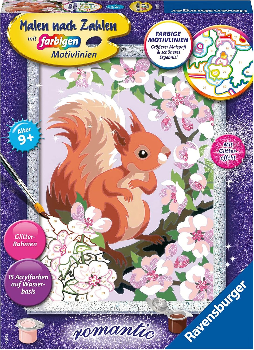 Ravensburger Malen nach Zahlen 20064 - Neugieriges Eichhörnchen - Malen nach Zahlen für Kinder ab 9