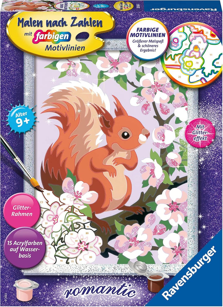 Ravensburger Malen nach Zahlen 20064 - Neugieriges Eichhörnchen - Malen nach Zahlen für Kinder ab 9