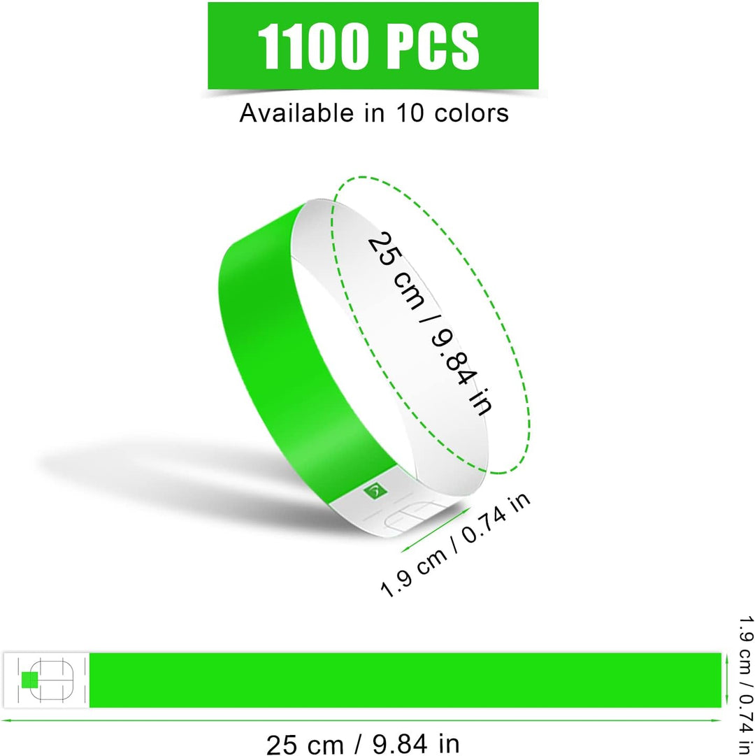 KINBOM 1100 Stück Neon Festival Armbänder, Wasserdicht Bändchen Papier Event Armbänder Bunt Handgele
