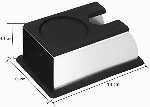 Tamperstation, Kaffee Tampfenmatte Halter Tamper Pulver Maker Stand aus Edelstahl und Silikon Tampin