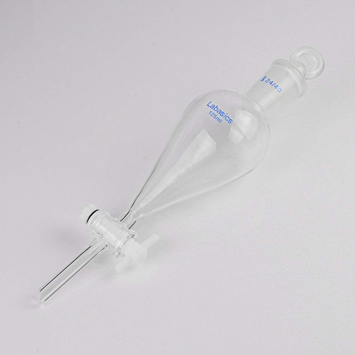 Labasics 125ml Borosilikatglas Konischer Scheidetrichter mit PTFE-Absperrhahn, Separatory Funnel 125
