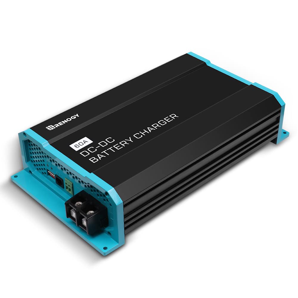 Renogy 60A DCDC Batterieladegerät, 12V Solarenergie Ladegerät, AGM, Flooded, Gel, and Lithium Batter