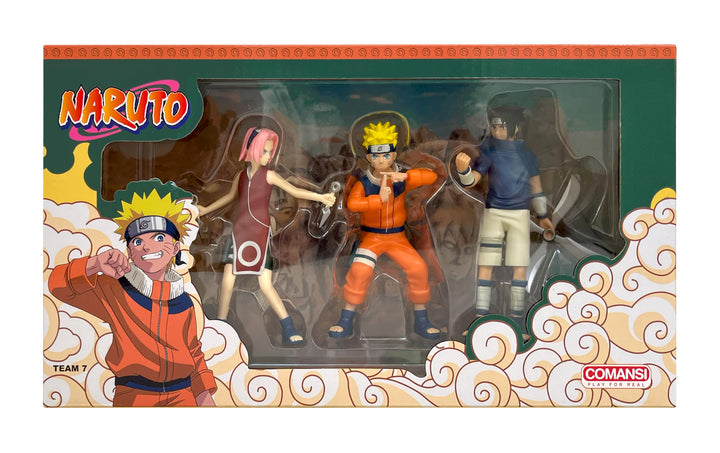 Comansi Naruto Set mit 3 Nicht beweglichen Figuren, Sasuke und Sakura, 10 cm