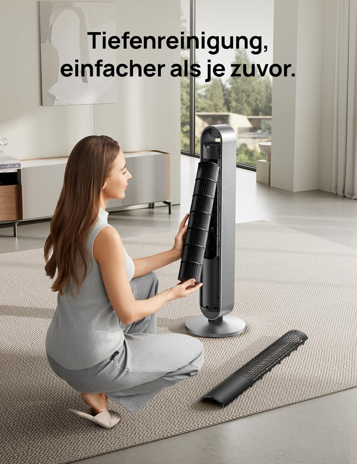 Dreo Pilot Max Smart Turmventilator mit Sprachsteuerung, WiFi Alexa fan, APP Steuerung, 120° Oszilli