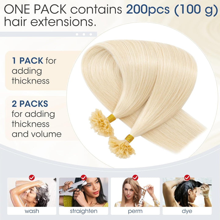 Elailite Extensions Echthaar Bonding 0.5g/s 45cm 