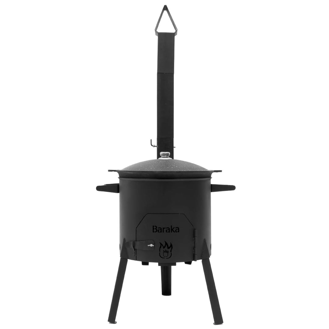 FlameFusion Utschak Feuerofen mit Abzugsrohr Uchag Grillen & Kochen mit Outdoorküche (Utschak M - mi