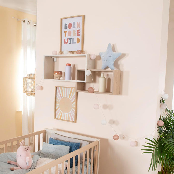 roba Wandregal mit offenen Fächern für Serien Jil/Sidney - Dekoratives Kinderregal in Beige und Holz