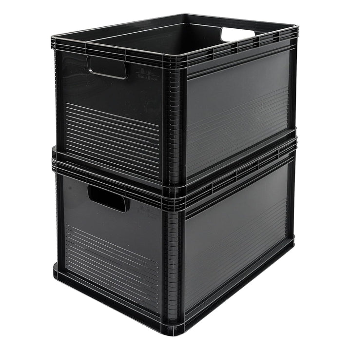 keeeper Transportbox-Set 3-teilig, Stapelbar, Polypropylen, 3 x 64 l, Robert, Graphit-Grau Graphit G