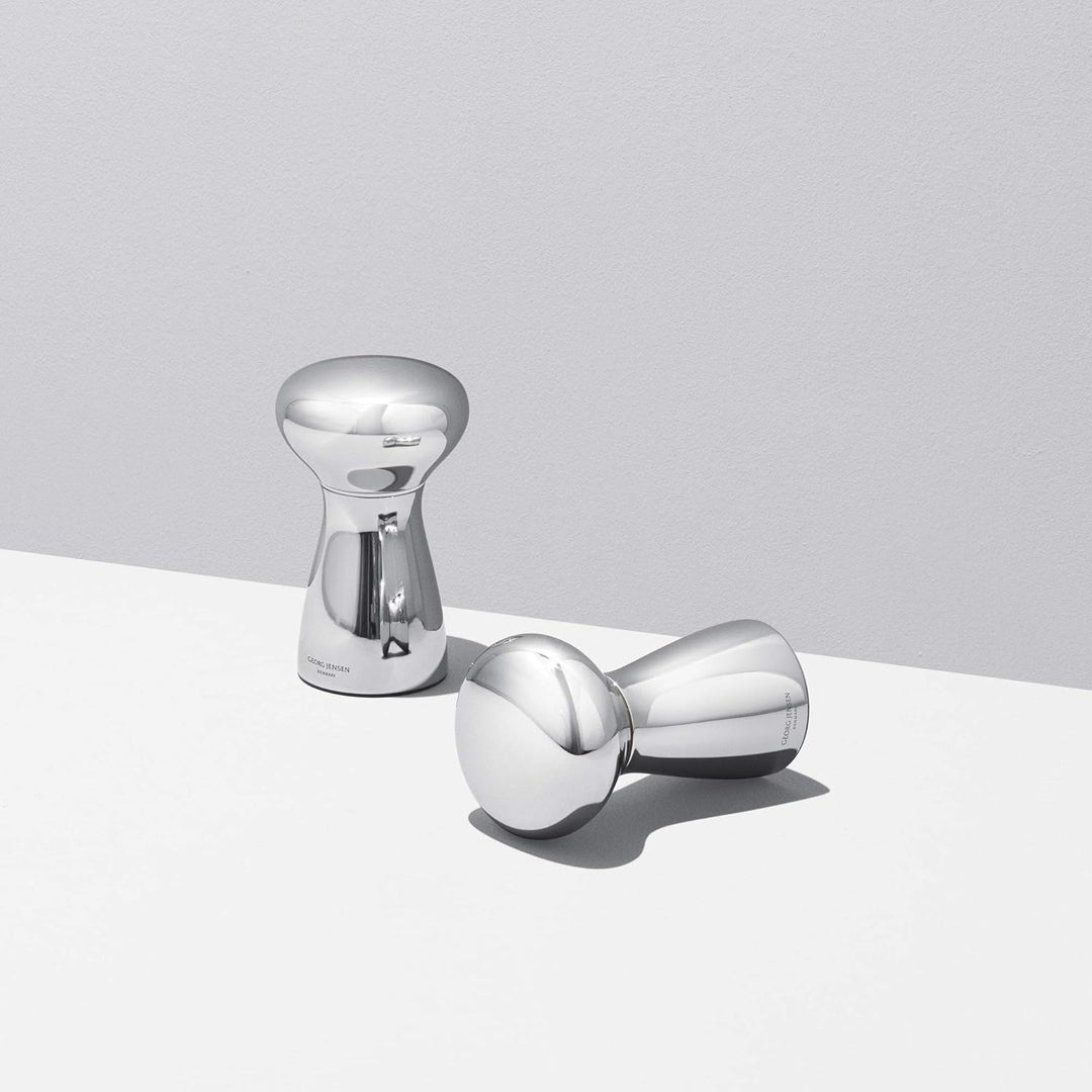 Georg Jensen GJ 224322 Bistro Salz Pfeffermühle Set aus 2 Stück, Edelstahl, stainless steel, 1,12 x