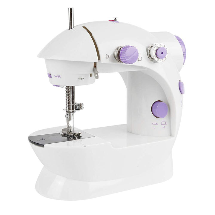 Nähmaschine für Kinder und Anfänger, Mini-Nähmaschine mit Fusspedal, LED Licht, Zweidraht-Zwei, Arbe