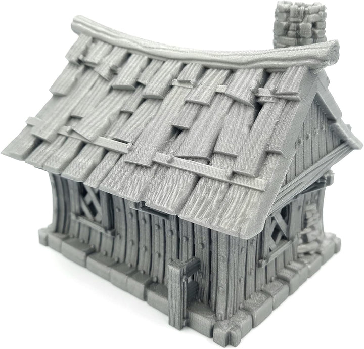 QP3D – Zwerghüttenhaus – Fantasy-Kampfbau-Gelände Landschaft für Tischplatte und RPG, 28–32 mm, Mini