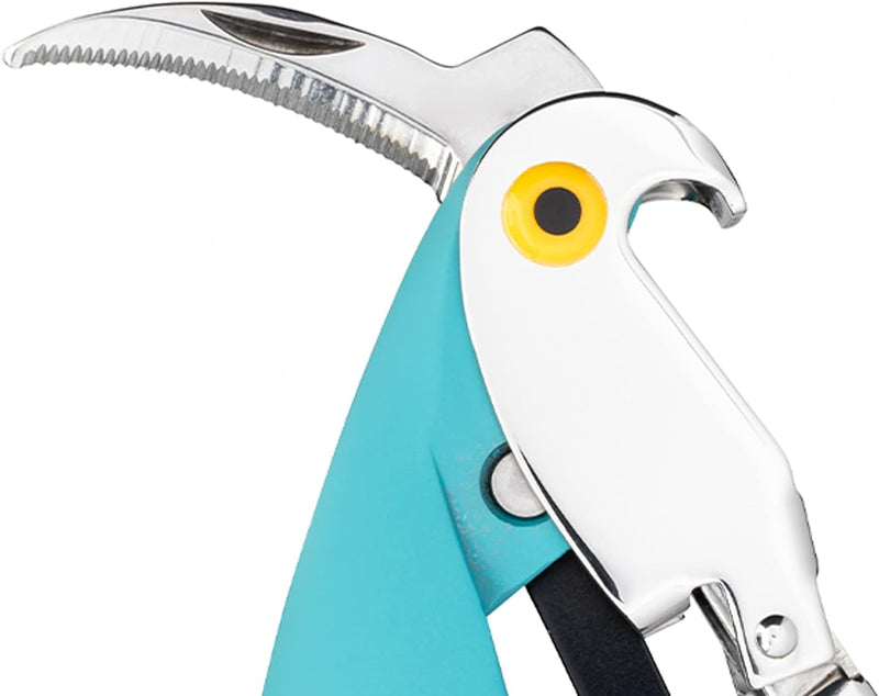 Alessi "Parrot" Sommelier-Korkenzieher aus Gussaluminium und PC, blau, 30 x 8 x 12 cm