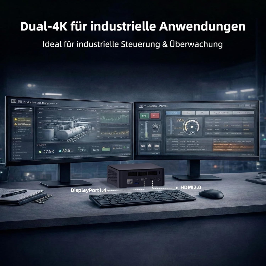 AWOW AK12 Mini-PC, AMD Ryzen 5 R2514 Embedded (4C/8T, bis 3.7 GHz, 15 W), 16 GB DDR4, 512 GB PCIe 3.
