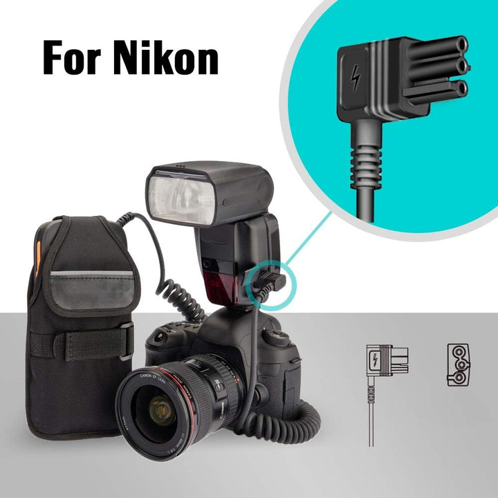 AODELAN P12 Flash Akku Externes Blitz-Batteriepack für SB-5000, SB-900, SB-910 Replace Nikon SD-9 (1