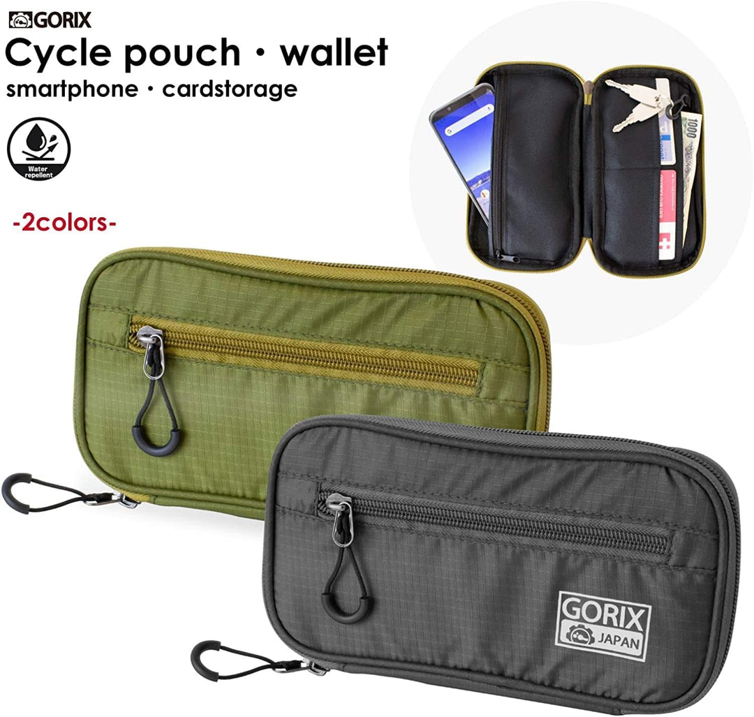 GORIX Cycle Wallet Pouch Bag wasserdichte Handytasche Rennrad MTB Fahrrad (BKPO) (schwarz)