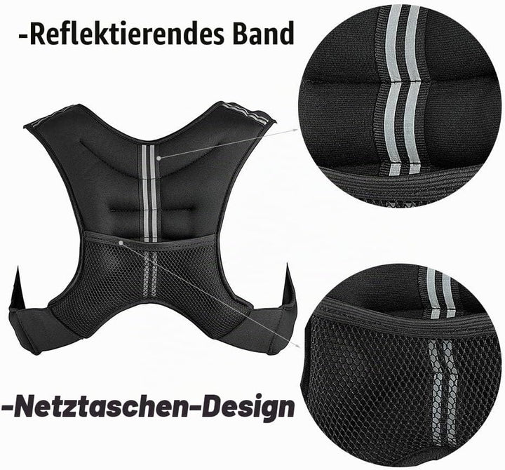 MUPAI Gewichtweste Trainingsweste 10kg Gewichte Weste Laufweste 36 * 20 * 9cm