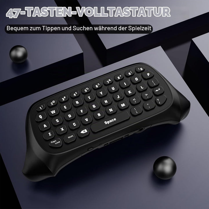 MoKo Xbox Mini Tastatur, 2.4G Empfänger Wireless Chatpad Game Tastatur mit Headset Green Hintergrund