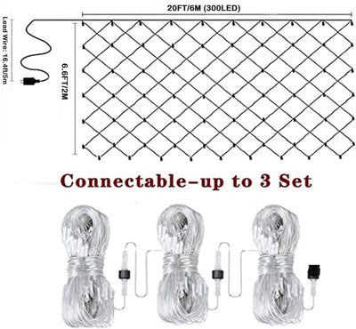 CORST Lichternetz 6x2M Mesh Lichterkette Aussen Innen mit Stecker,Aussen Garten Lichterkette für Büs