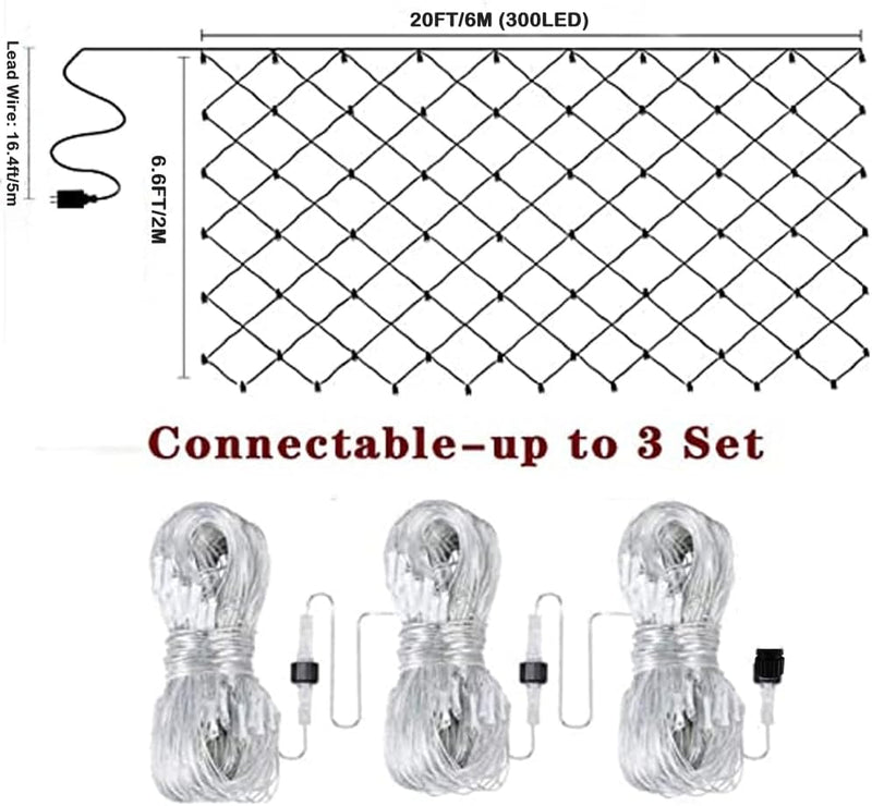 CORST Lichternetz 6x2M Mesh Lichterkette Aussen Innen mit Stecker,Aussen Garten Lichterkette für Büs