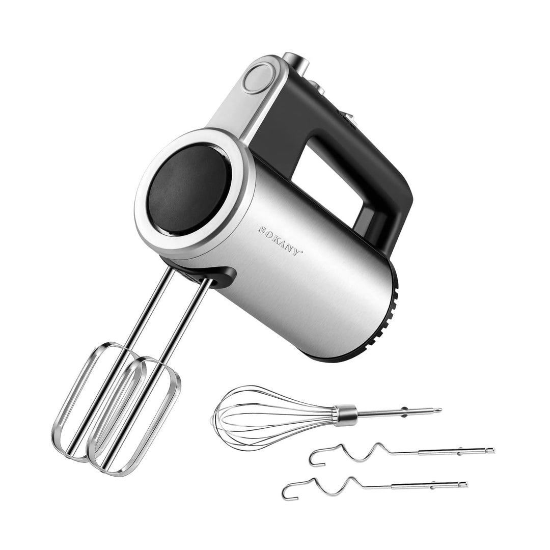SOKANY 3-in-1 Handmixer SK-02017, 800 Watt Handrührgerät mit 5 Geschwindigkeiten, Edelstahl Rührgerä