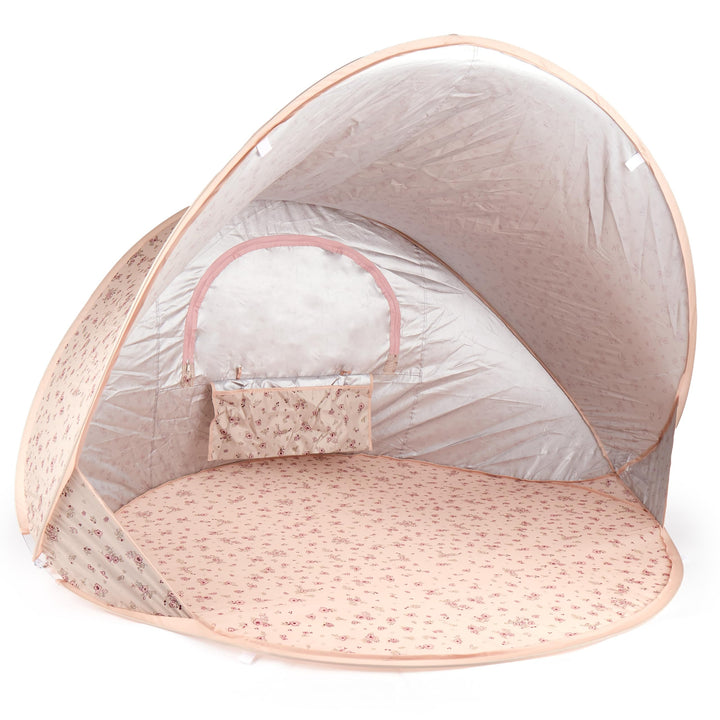 Bieco Ella Pop-up Strandmuschel Dreamy Flowers | UV-Schutz 40+ | Strandmuschel Pop Up Baby Zubehör S