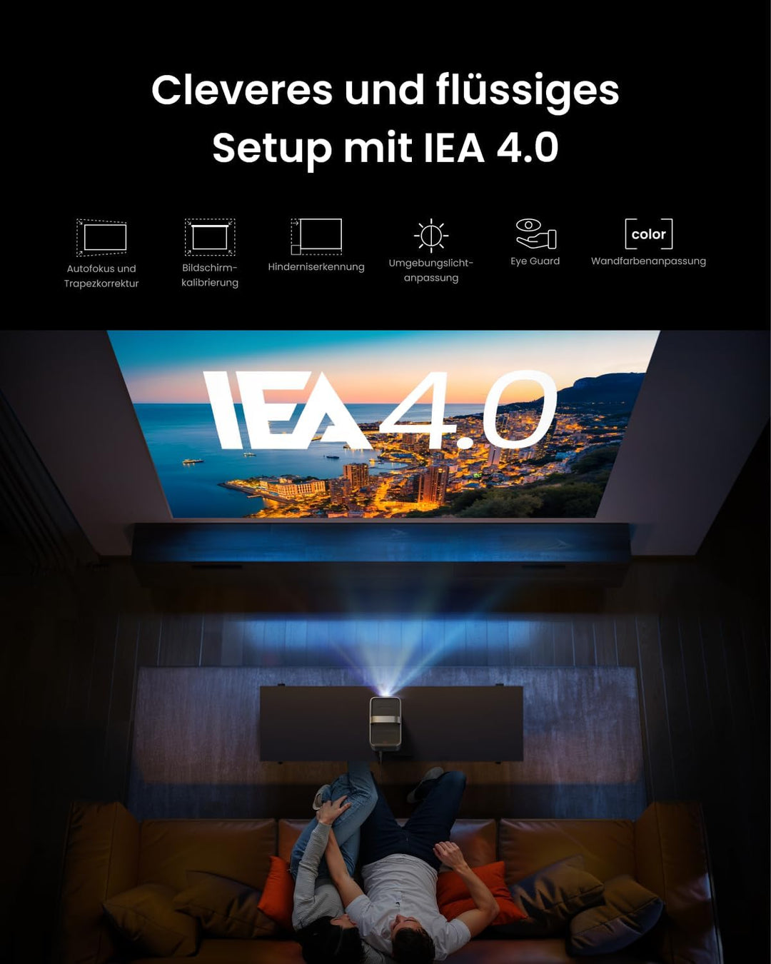 NEBULA Cosmos 4K SE Smart-Beamer, 4K High-Brightness-Projektor mit Dolby Vision, 200" Grossbildschir