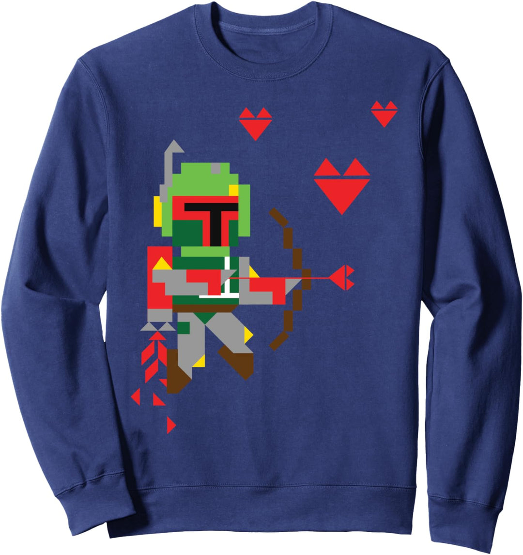 Star Wars Boba Fett Is Cupid Pixelated Poster Sweatshirt