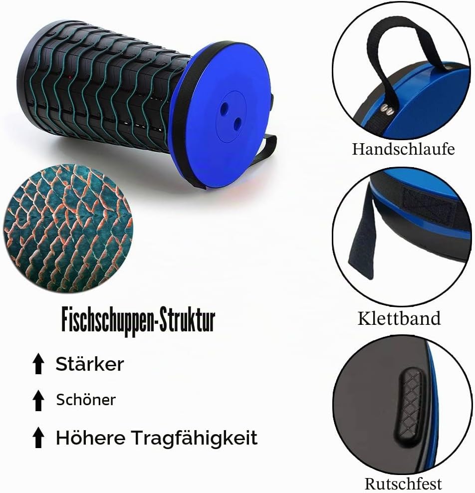 FIEMACH Tragbarer Klapphocker, Zweiten Generation Mini Teleskophocker Leichte Campinghocker für Outd