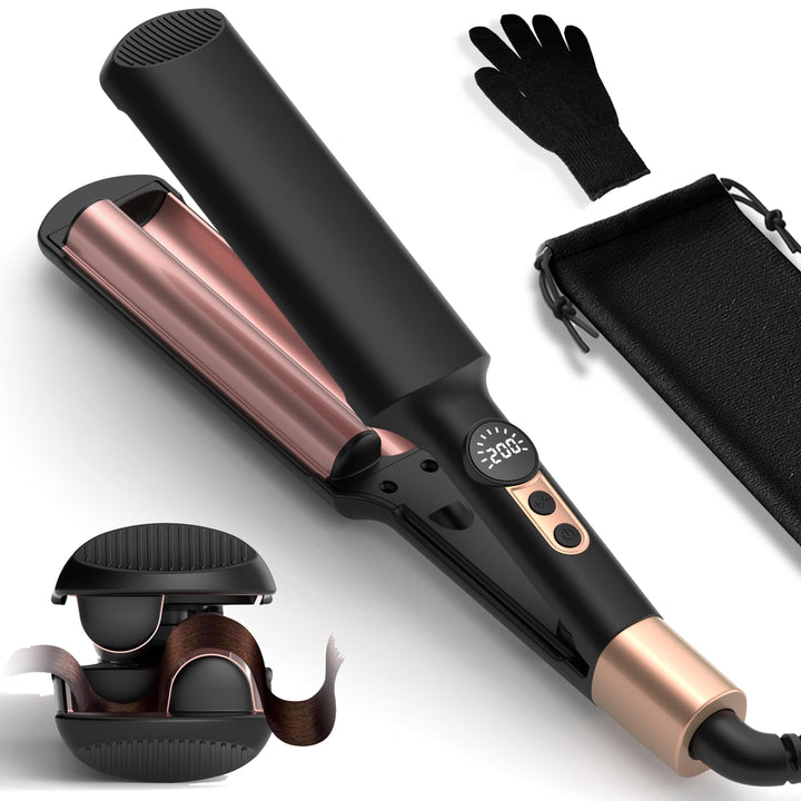 UKLISS Welleneisen, Pro Mini Welleneisen für Haare, LCD-Anzeige [120-210℃], Leichter Mermaid Hair Wa