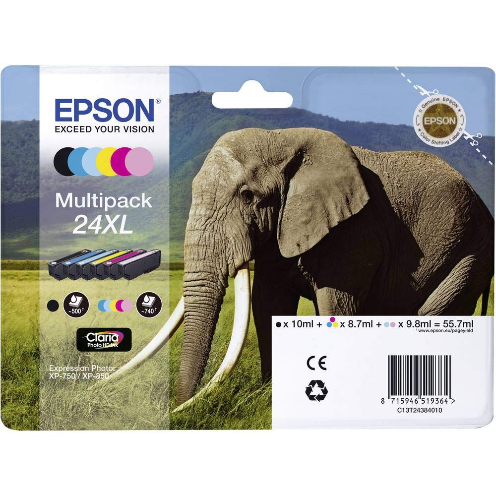 Epson Original 24XL Tinte Elefant (XP-750, XP-850, XP-950, XP-55, XP-760, XP-860, XP-960, XP-970), M