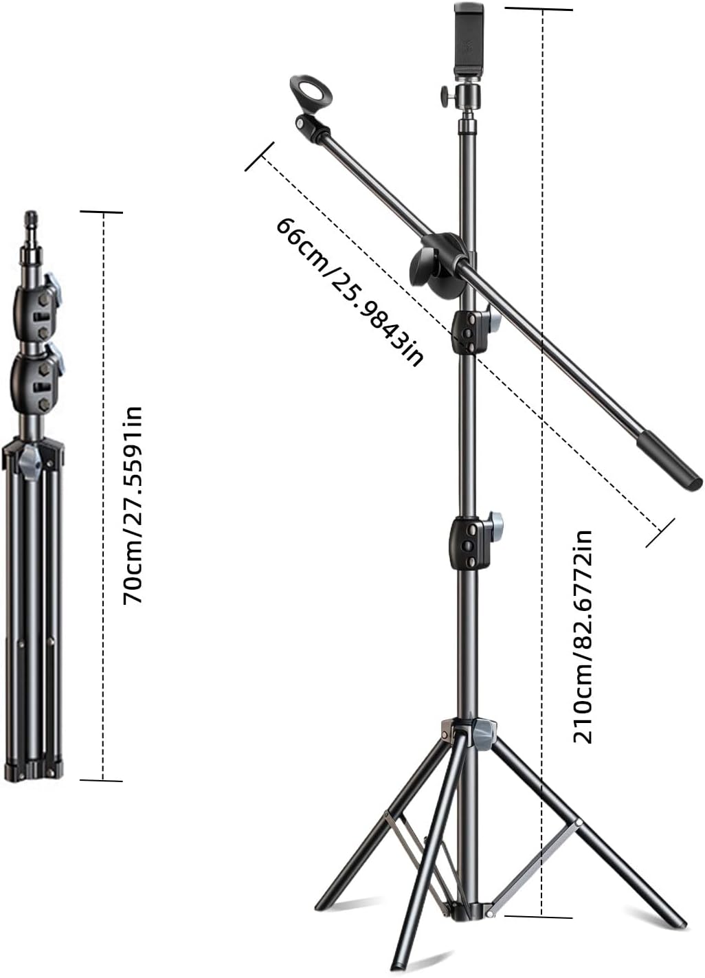 Mikrofon Ständer, Multifunktions Mikrofonständer, Tisch Mic Ständer mit 180° Verstellbarer Klammer,