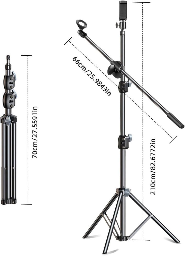 Mikrofon Ständer, Multifunktions Mikrofonständer, Tisch Mic Ständer mit 180° Verstellbarer Klammer,
