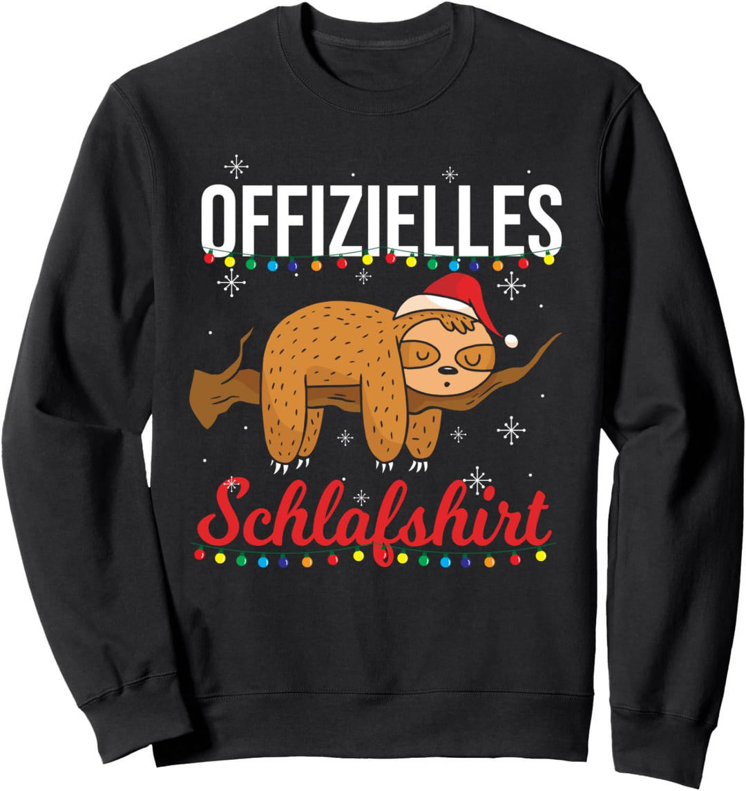 Mein Offizielles Schlafshirt Faultier Weihnachtslichter Sweatshirt