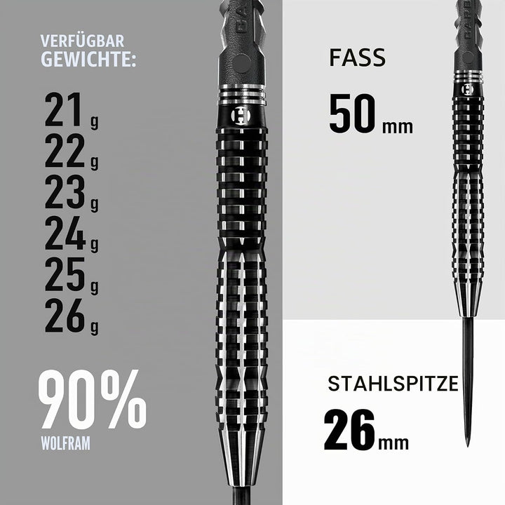Harrows Steel Darts Black Knight 90% Tungsten Steeltip Dart Steeldart Hochwertiger Tungsten Dart Dar